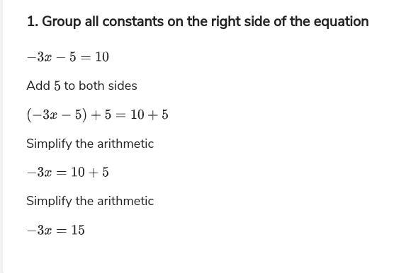 -3x - 5 =10 is what I’m looking for-example-2