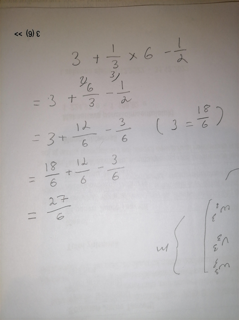 In the most Simplest Form 3 + 1/3 × 6 - 1/2-example-1