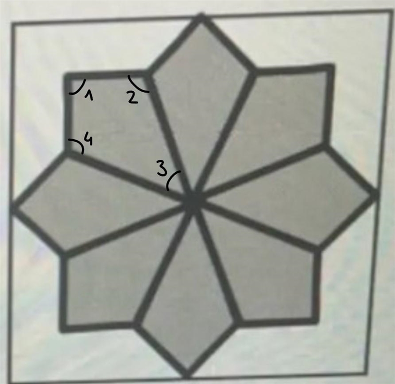 Geometry help with lines.The floor pattern correspond to two overlapping squares.-example-1