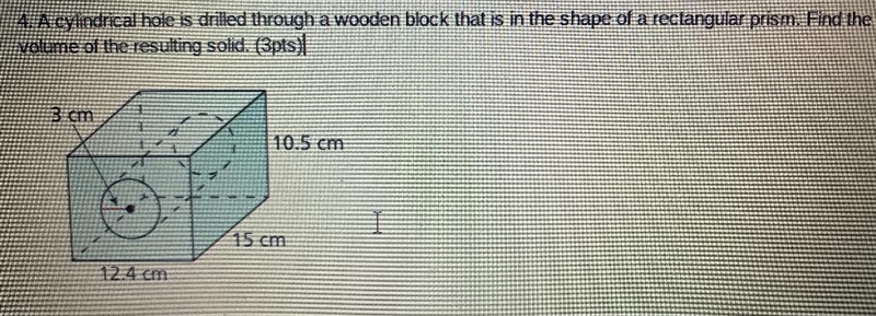 4. A cylindrical hole is drilled through a wooden block that is in the shape of a-example-1