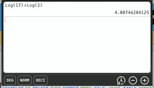 Between what two consecutive integers must log2(17) lie-example-1