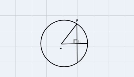 Circle E has a radius of 4.3 meters. FG is a chord and HE is a perpendicular bisector-example-1