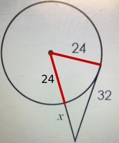 Find the value of x. Assume that segments that appear to be tangent are tangent. Round-example-1