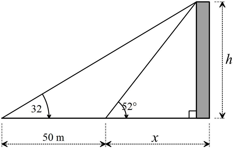 An engineer determines that the angle of elevation from her position to the top of-example-1