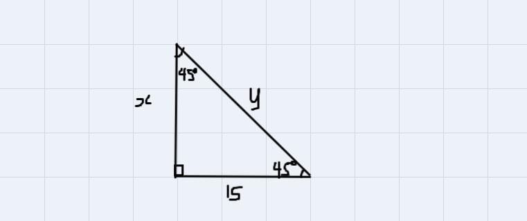 Use special right triangle ratios to find the length of the hypotenuseA. 15 square-example-1