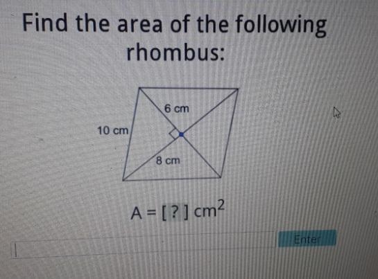 How do you figure out the area of a rhombus-example-1