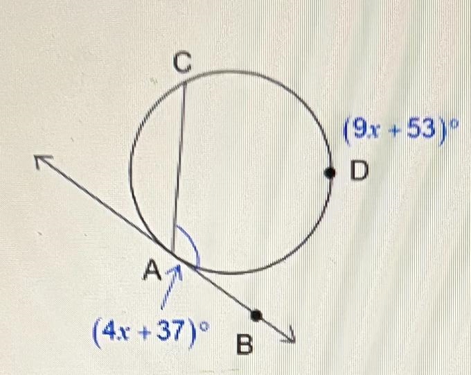 Given that line AB is tangent to the circle, find m-example-1