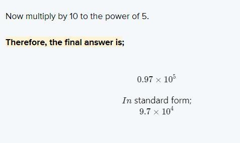 how to express the result of the equation in percentage? 9.7 x 10 to the power of-example-2