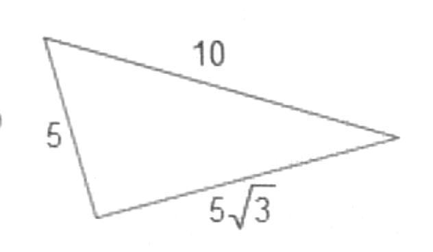 Which triangle is a 30°-60°-90° triangle? 10 O 5 573 15 O 5 5 5/5 10 O 5 10/3 15 O-example-1