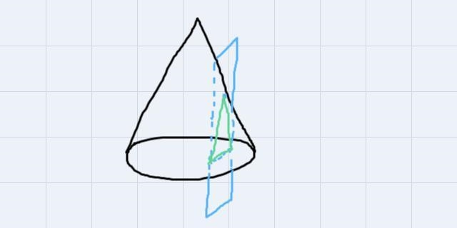 A plane intersects a cone. The plane is perpendicular to the base of the cone. Which-example-1