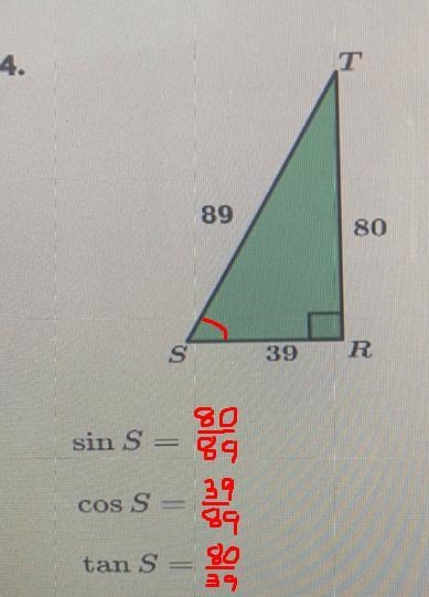 Write the indicated trigonometric value, write trigonometric ratios as fraction. Then-example-1