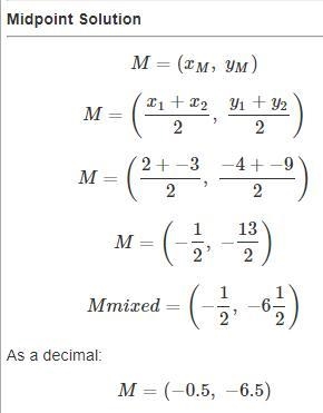 Find the midpoint of points (-3,-9) and B (2,-4) graphically .-example-2