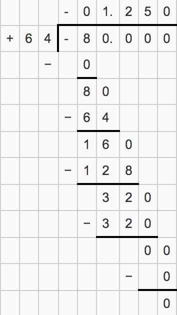 -8 divided 6.4 show you work-example-1