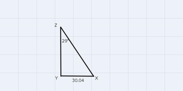 For triangle XYZ, let measure Y = 90.If measure Z is 29, and XY is 30.04. What is-example-1