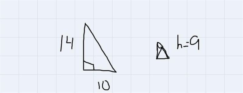 A pyramid has a base that is a right traingle with legs measuring 10 cm and 14 cm-example-1