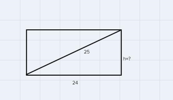 a rectangular picture frame is 24 in. long and has a 25- inch long diagonal. Find-example-1