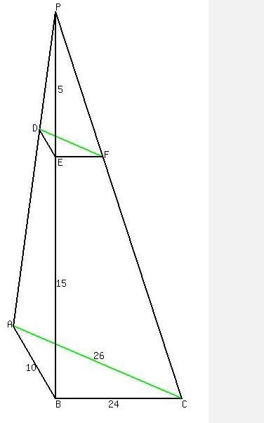 The base of tetrahedron is a triangle whose sides have lengths 10, 24,26 . The altitude-example-1