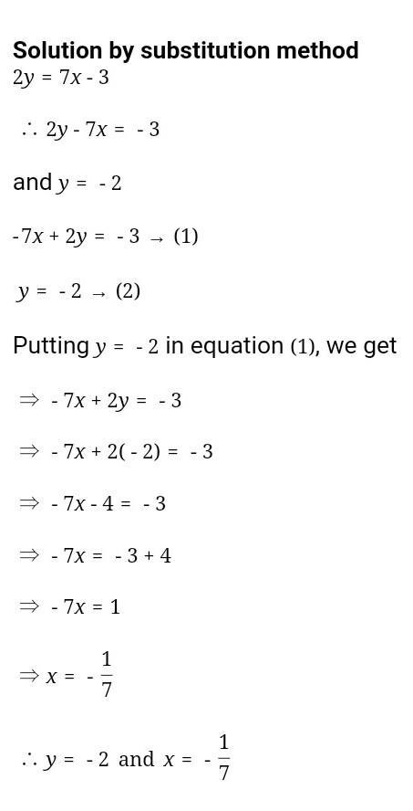 Why is this system no solution? 2y = 7 x -3 y = -2-example-1