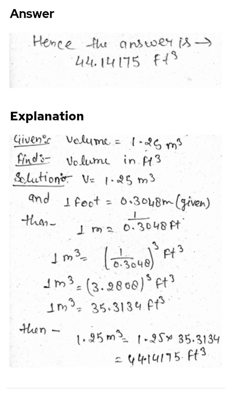 A water barrel has a total volume of 1.25 cubic meters (m3). Use the fact that 1 foot-example-1