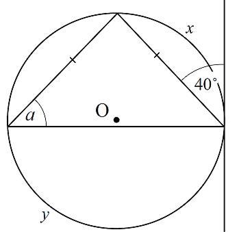 Find the value of a. A. 80B. 40C. 57D. 60-example-2