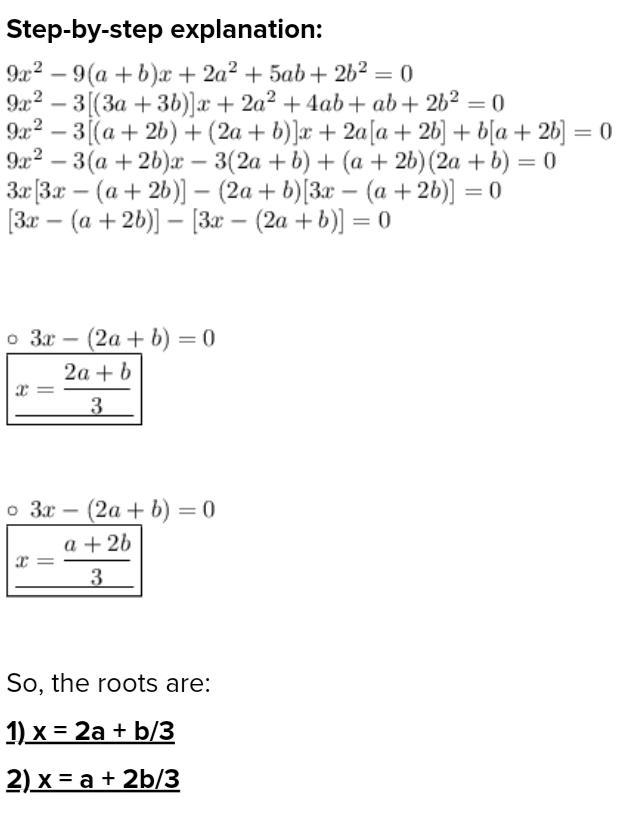 Find the roots for the above given quadratic equation. Please show the working too-example-1