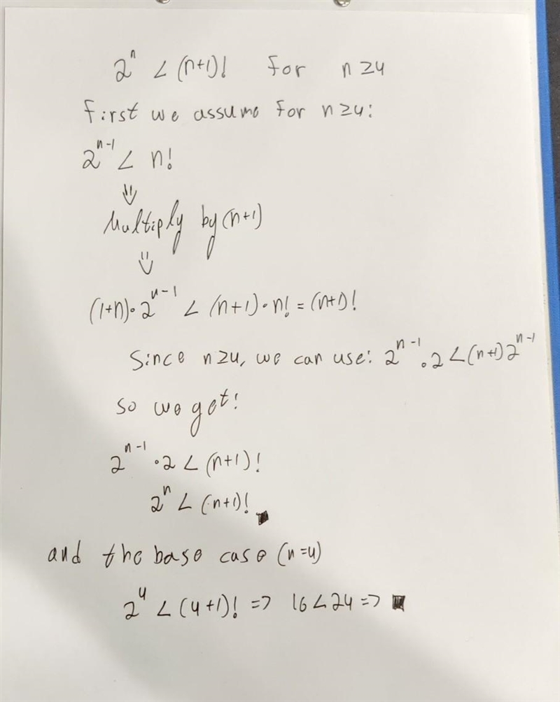 Prove by induction that 2^n < (n+1)! for n >= 4-example-1