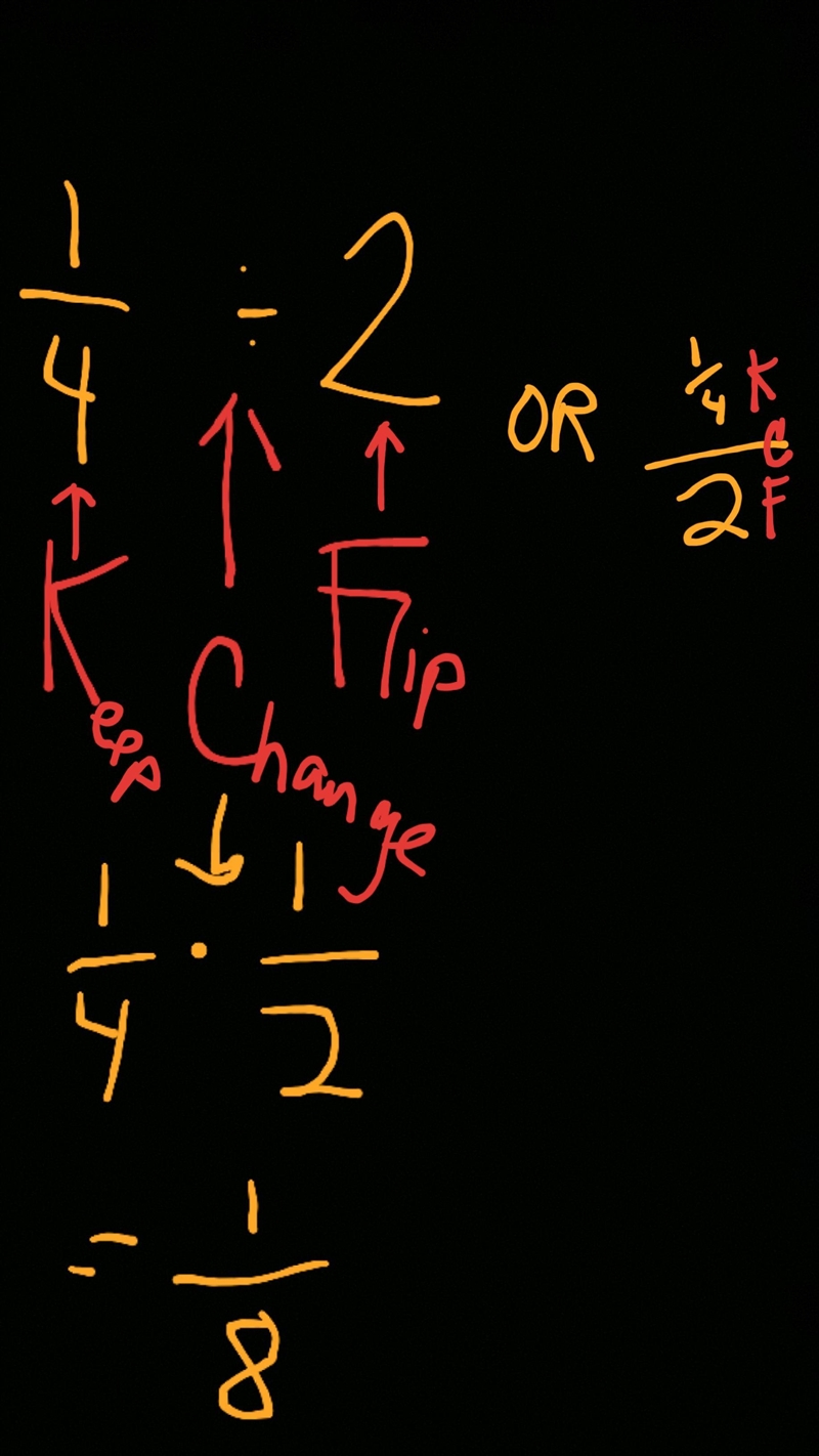 1/4 divided by 2= because x2=1/4​-example-1