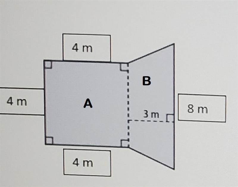 write an equation to find the area of each figure. Then determine the area of the-example-1