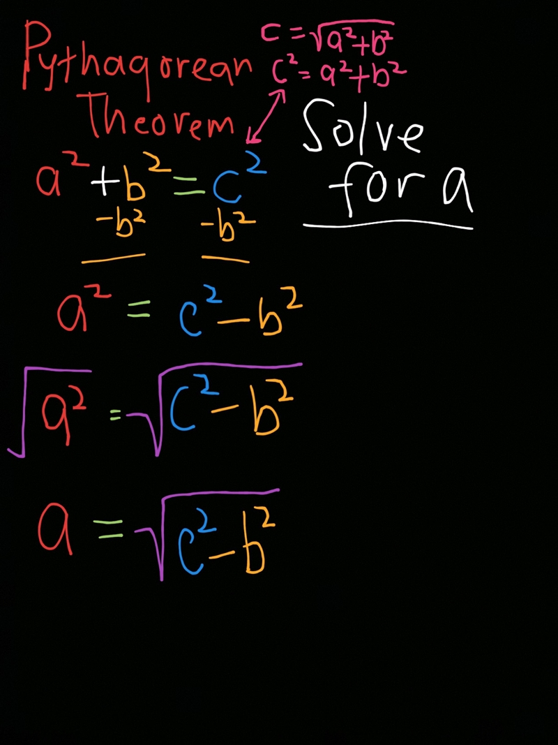 c = √a² + b². This is the formula for the length of the hypotenuse c of a right triangle-example-1