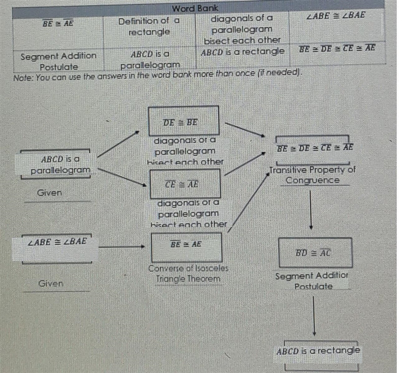 1. Use the word back to complete the following flow chart proof to show that is ABCD-example-1