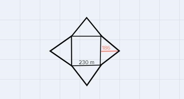 1. Use the shape tools to draw a net for a scale model of one of the pyramids.2. Describe-example-1