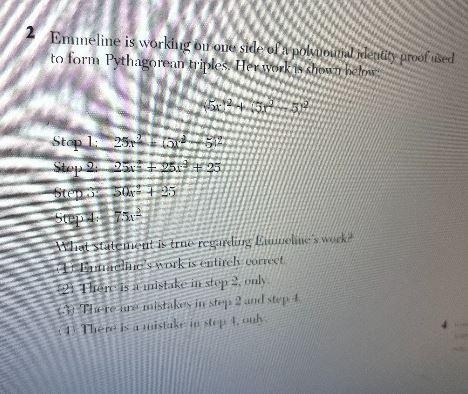 Emmeline is working on one side of a polynomial identity proof usedto form Pythagorean-example-1