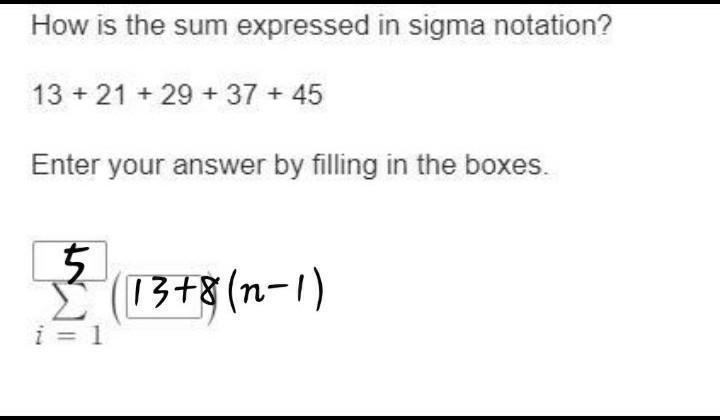 HELP PLEASE WITH SIGMA NOTATION!!!!! PLEAASE-example-1