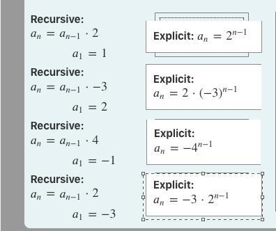 Instructions: Given the recursive rule, match it to the explicit form.-example-1