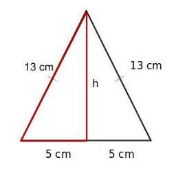 Find the area of the isosceles triangle.-example-1