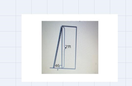 A ladder leans against a building, making a 46 angle of elevation with the ground-example-1