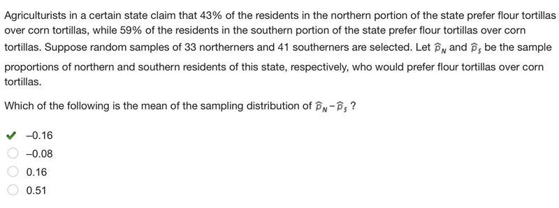 Agriculturists in a certain state claim that 43% of the residents in the northern-example-1