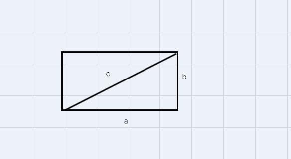 Hayley's rectangular bedroom is 6 meters by 5 meters. What is the diagonal distance-example-1