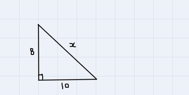 For the following right triangle, find the side length x. Round your answer to the-example-1