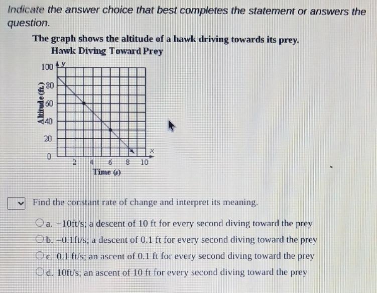 Find the constant rate of change and interpret its meaning-example-1