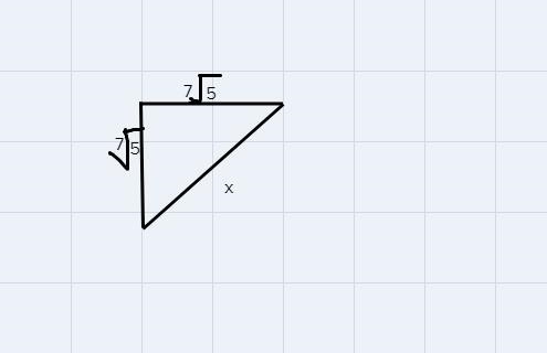 A square tile with a side length of 75inches is cut diagonally. What is the length-example-2