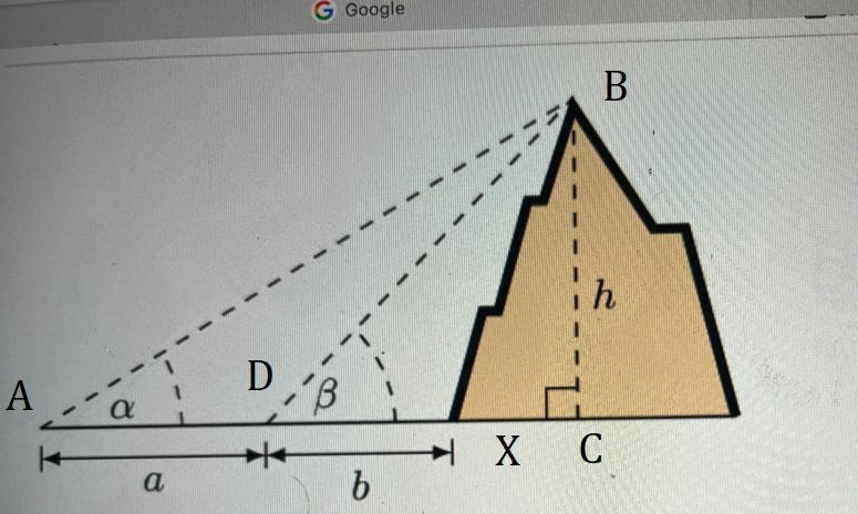 To estimate the height of a mountain, two students find the angle of elevation from-example-1