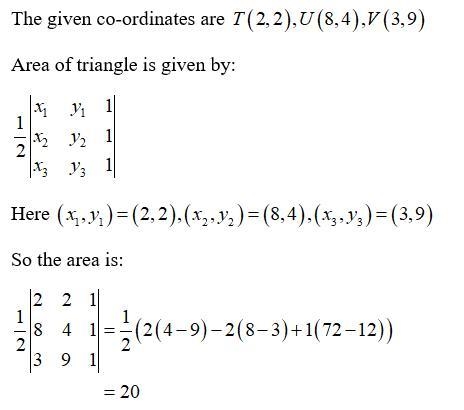 Triangle TUV, with vertices T(2,2), (8,4), and V(3,9), is drawn on thecoordinate grid-example-1