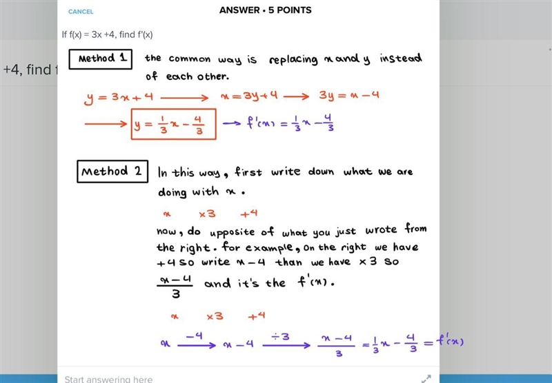 If f(x) = 3x +4, find f'(x)-example-1