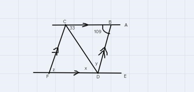 Find the values of the variables x , y and z in the parallelogram-example-1