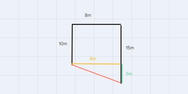 A mouse is dropped in the maze define his way out he walks 15 m makes a 90° left turn-example-1