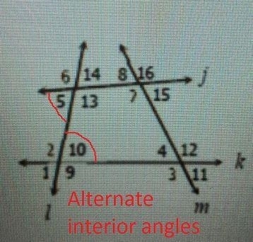 name each angle pair as corresponding, alternate interior, alternate exterior, consecutive-example-1