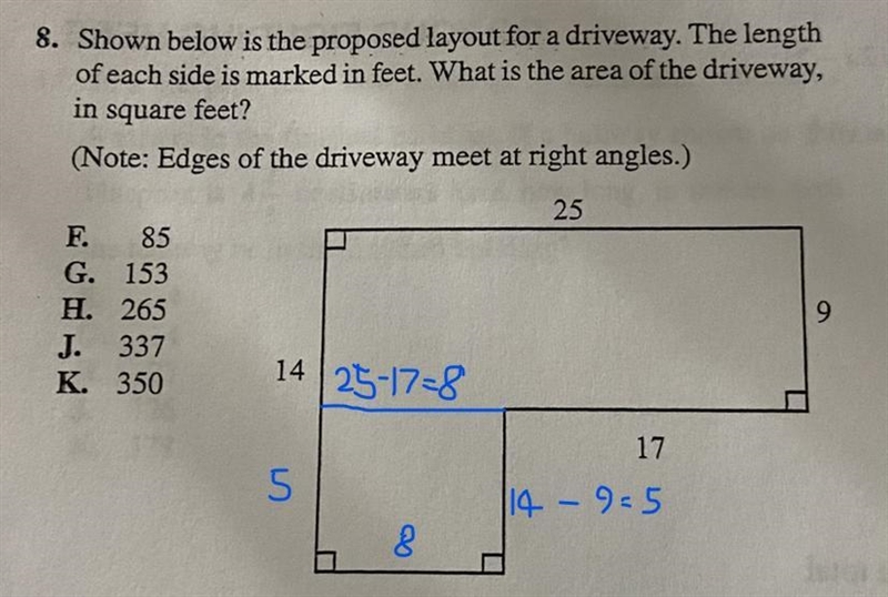 What is the area of the driveway-example-1