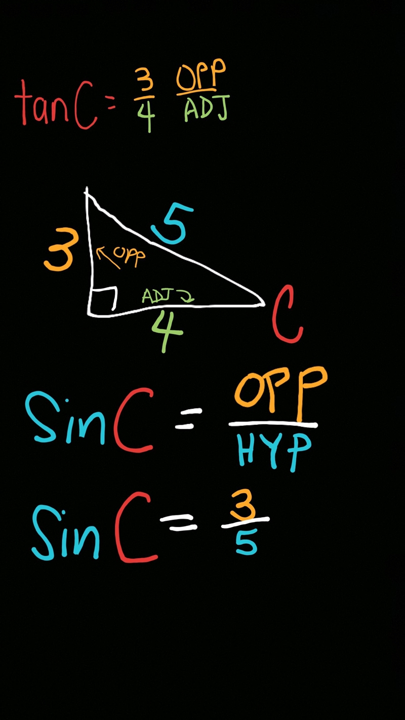 Need help on number 10 If tan C is 3/4, find the sin C.-example-1