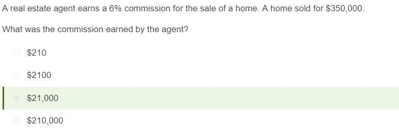 A real estate agent earns a 6% commission for the sale of a home. A home sold for-example-1